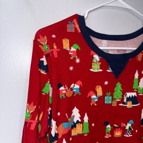 Wondershop Womens XL Red Holiday Pajama Top Featuring Festive Gnome Long Sleeves - Picture 2 of 6